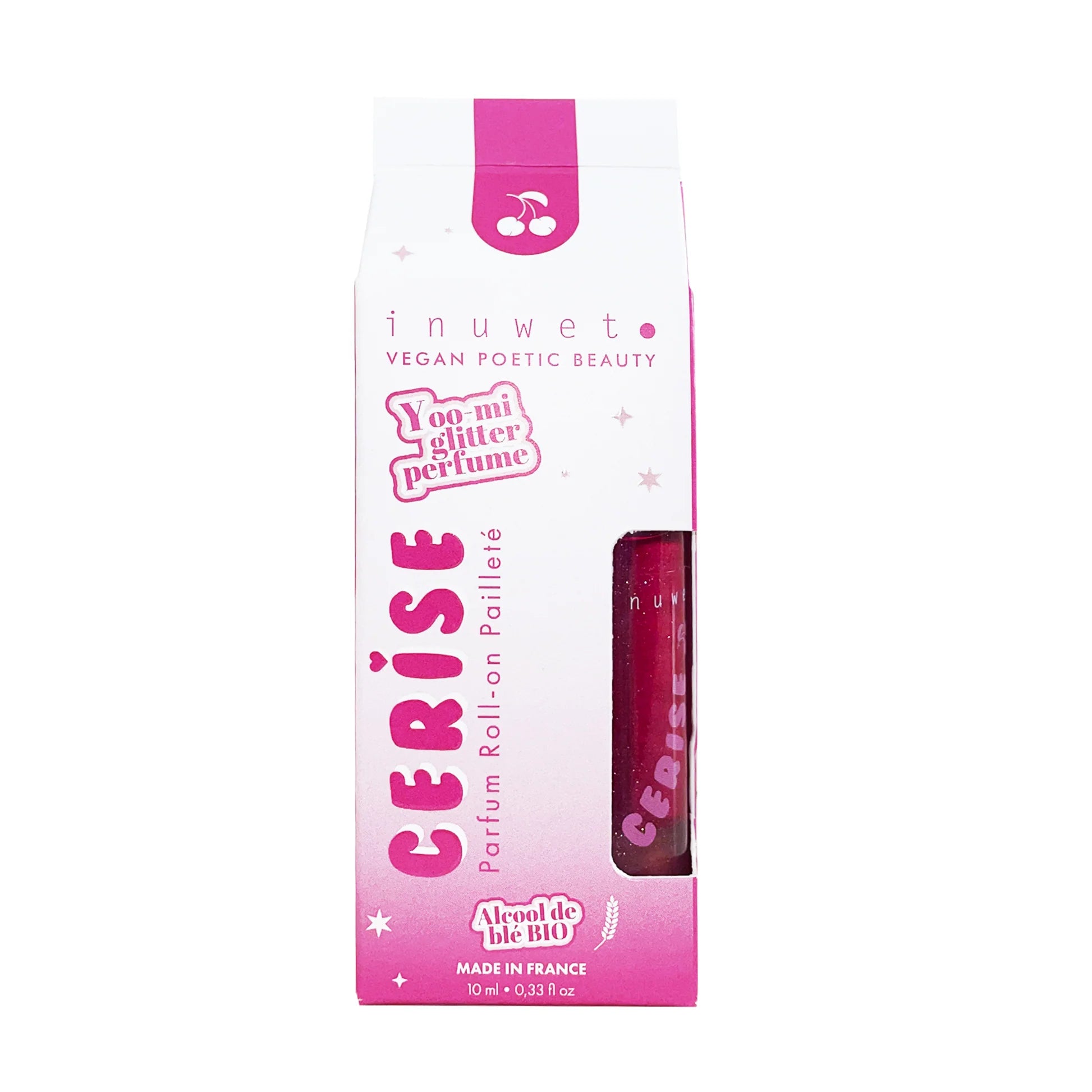 Parfum roll on cerise pailletes 