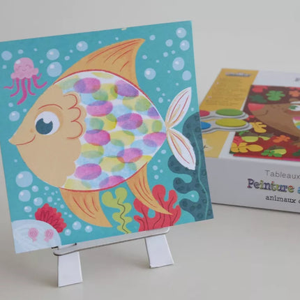 peinture aux doigts animaux colores