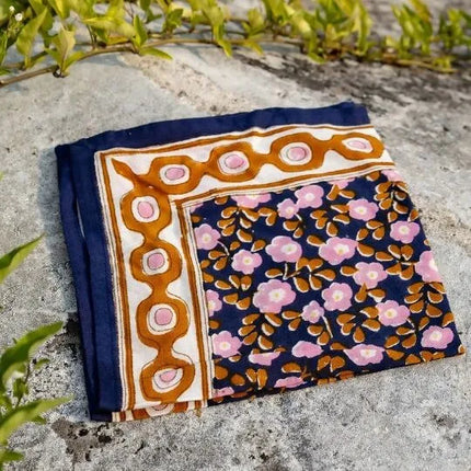 Petit foulard love explorer flower navy