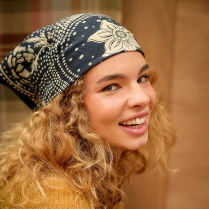 petit foulard hindi bandana encre 
