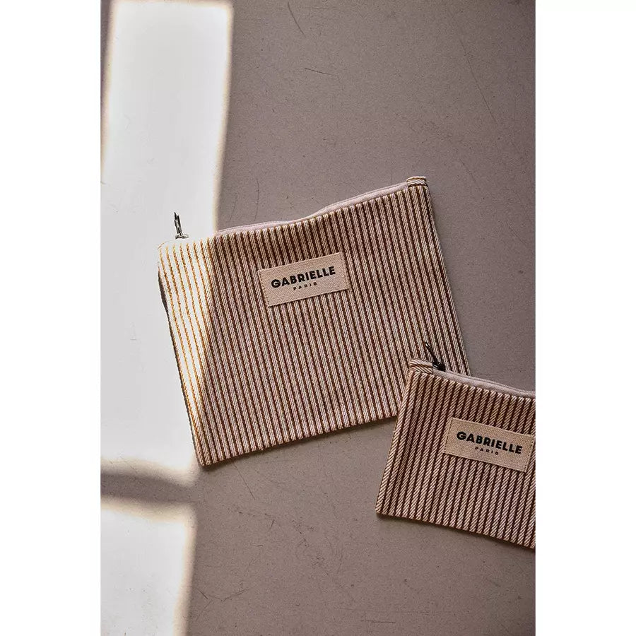 Petite pochette rayure argile gabrielle