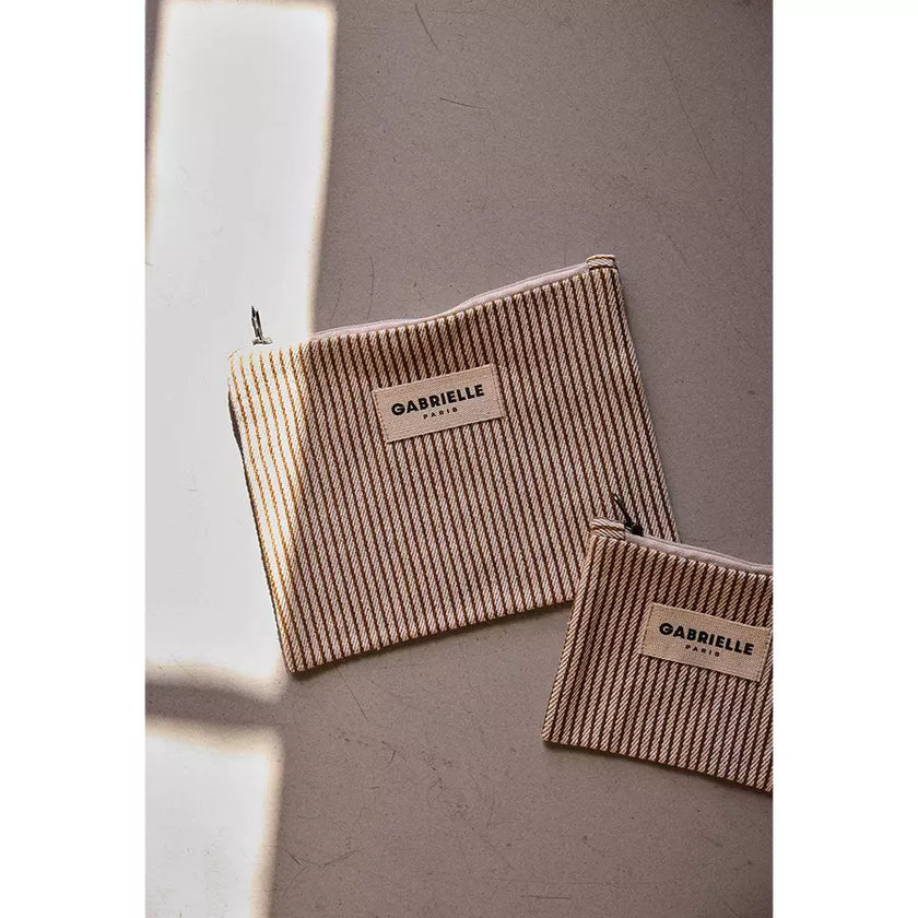 Petite pochette rayure argile gabrielle
