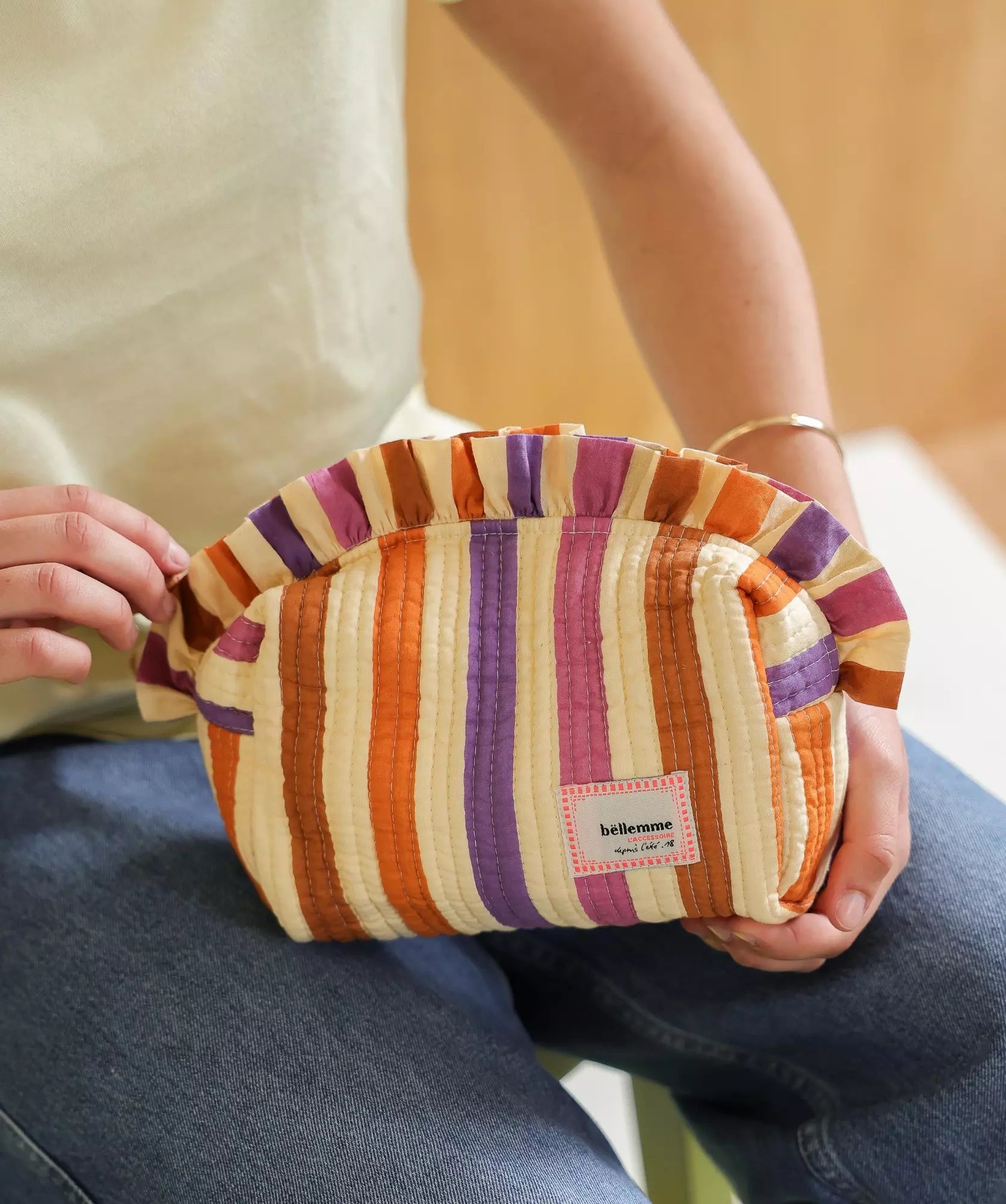 Petite trousse de toilette rayure multico Bellemme 