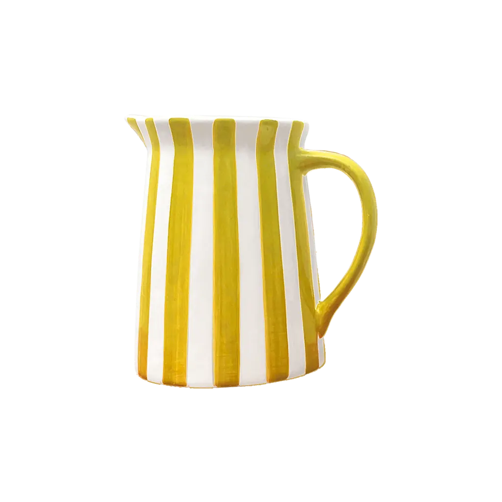 Pichet rayures jaune et blanc