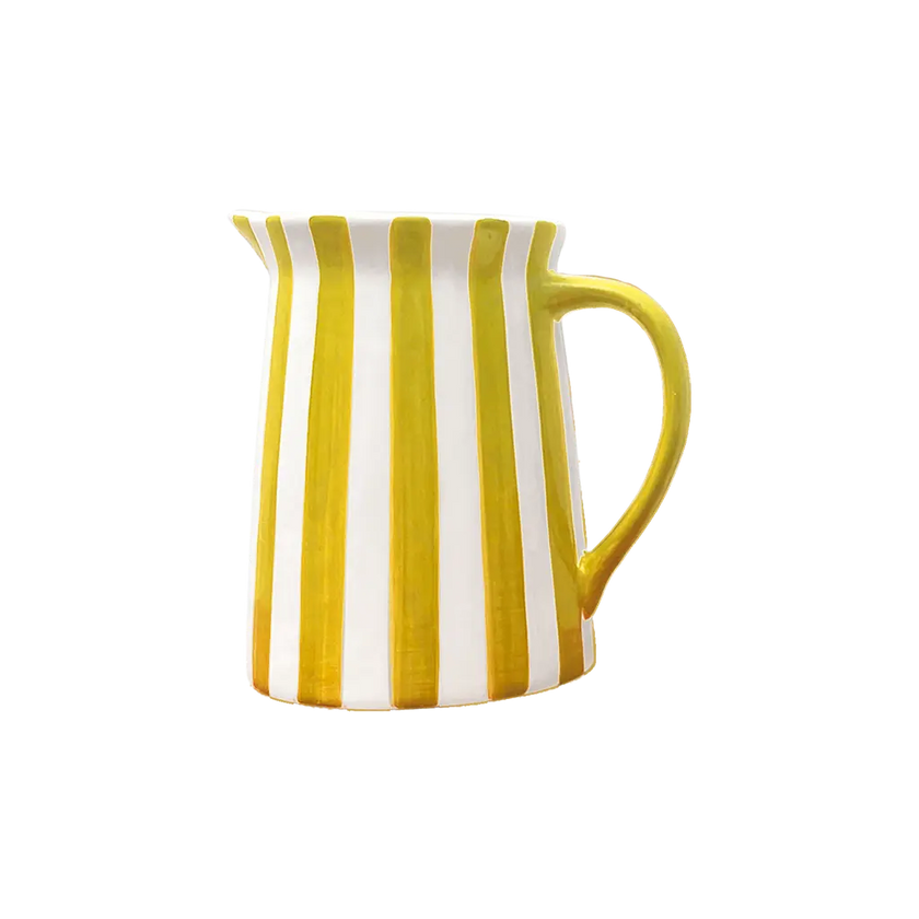 Pichet rayures jaune et blanc