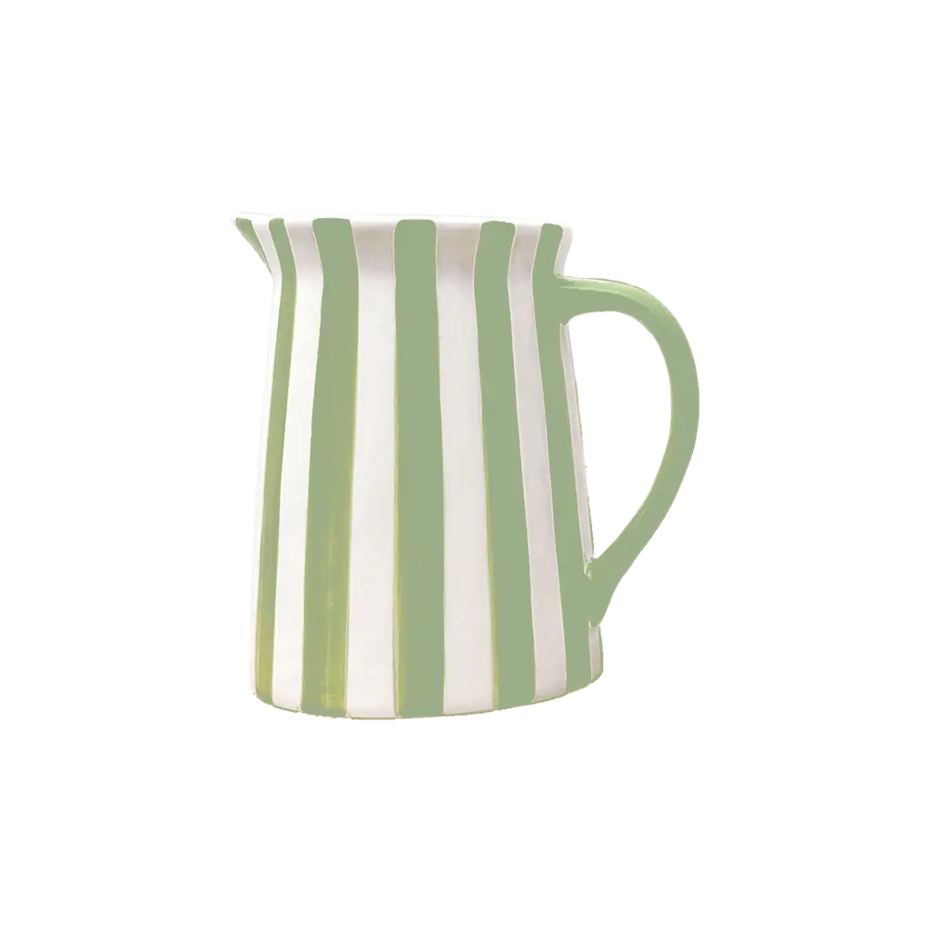 Pichet rayures matcha et blanc