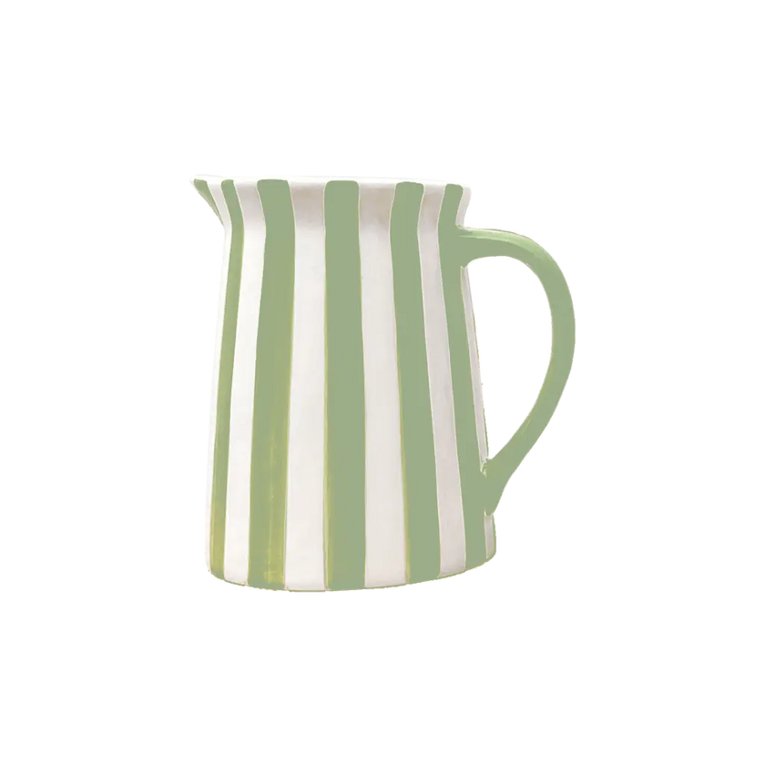 Pichet rayures matcha et blanc