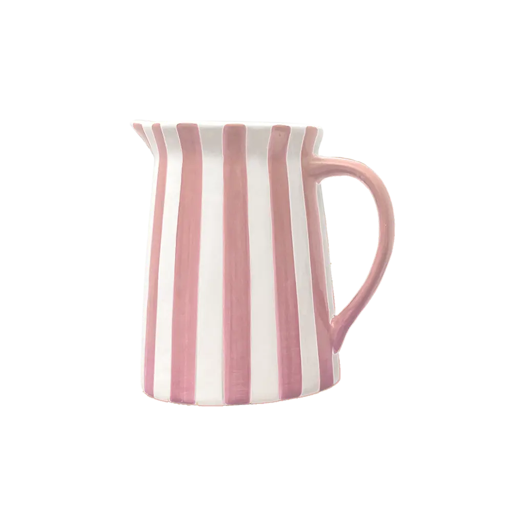 Pichet rayures rose et blanc