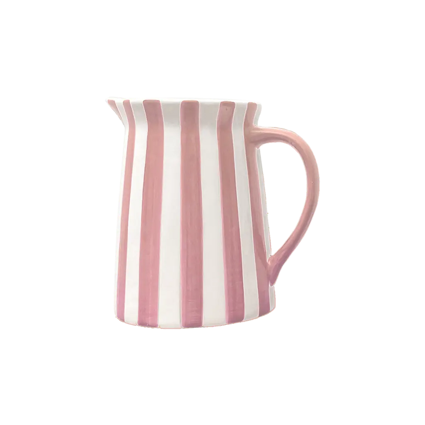 Pichet rayures rose et blanc