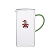 Pichet de Noël transparent avec figurine 3D