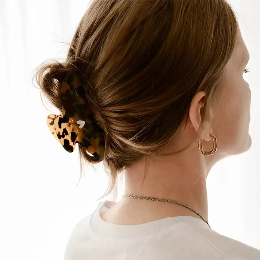 pince à cheveux leopard coeur