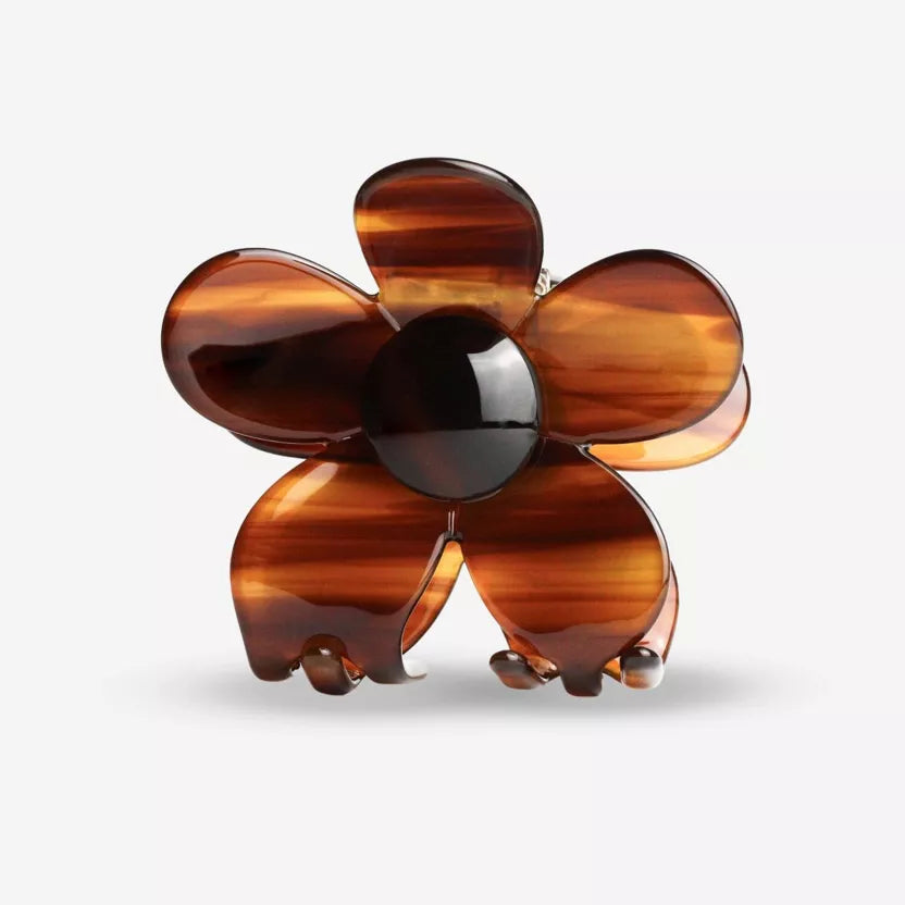 Pince a cheveux fleur bloom mocha 