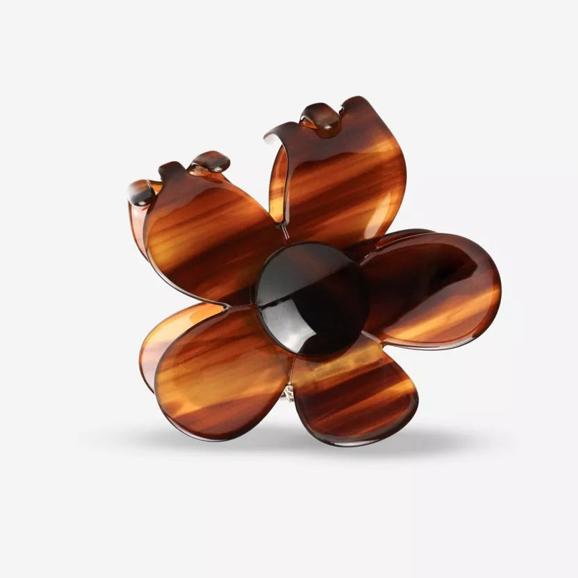 Pince a cheveux fleur bloom mocha 