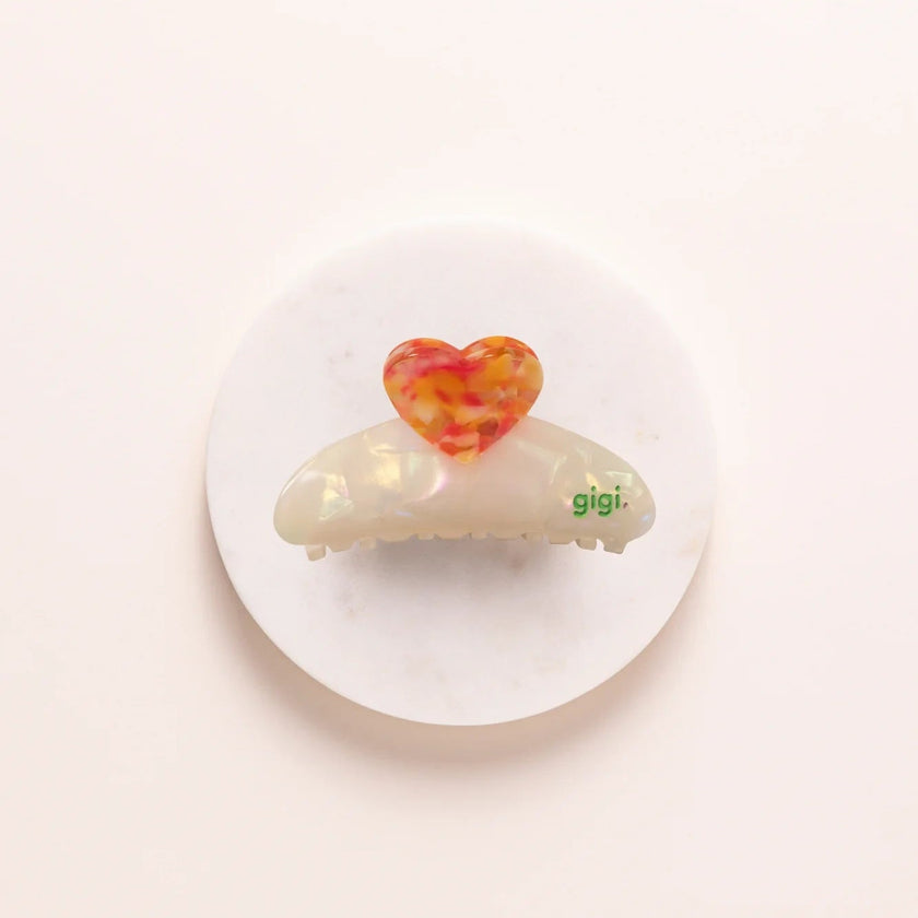 pince coeur nacre abricot