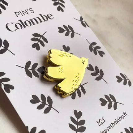 Pin's colombe doré 