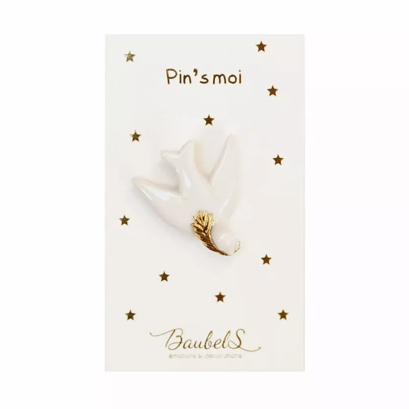 Pins porcelaine baubels colombe