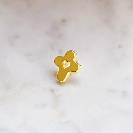 Pin's croix coeur doré 