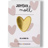 Pin's cœur doré avec carte Joyeux Noël