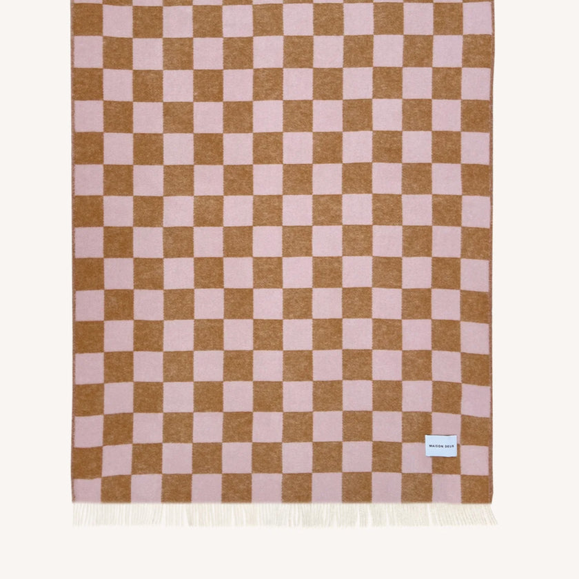 Plaid Damier Terra Rose - MAISON DEUX