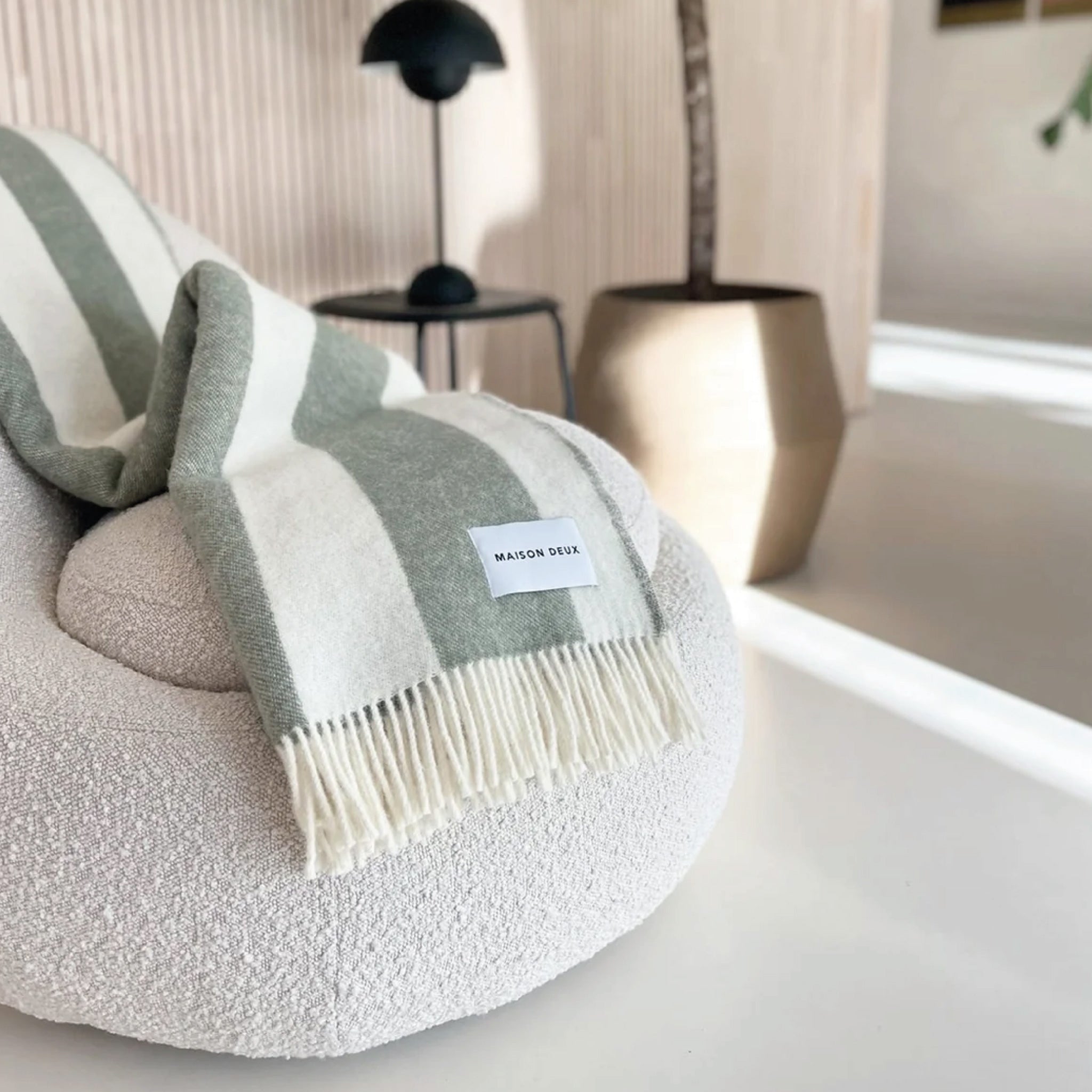Plaid Rough Stripe Agave - MAISON DEUX