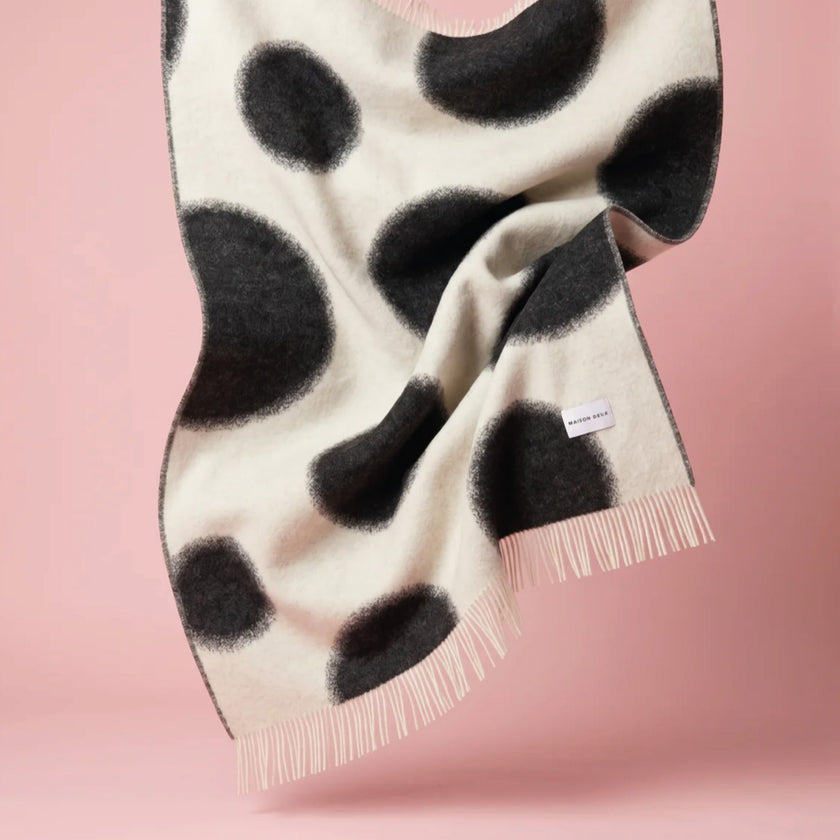Plaid Polka Bold Blanc Noir