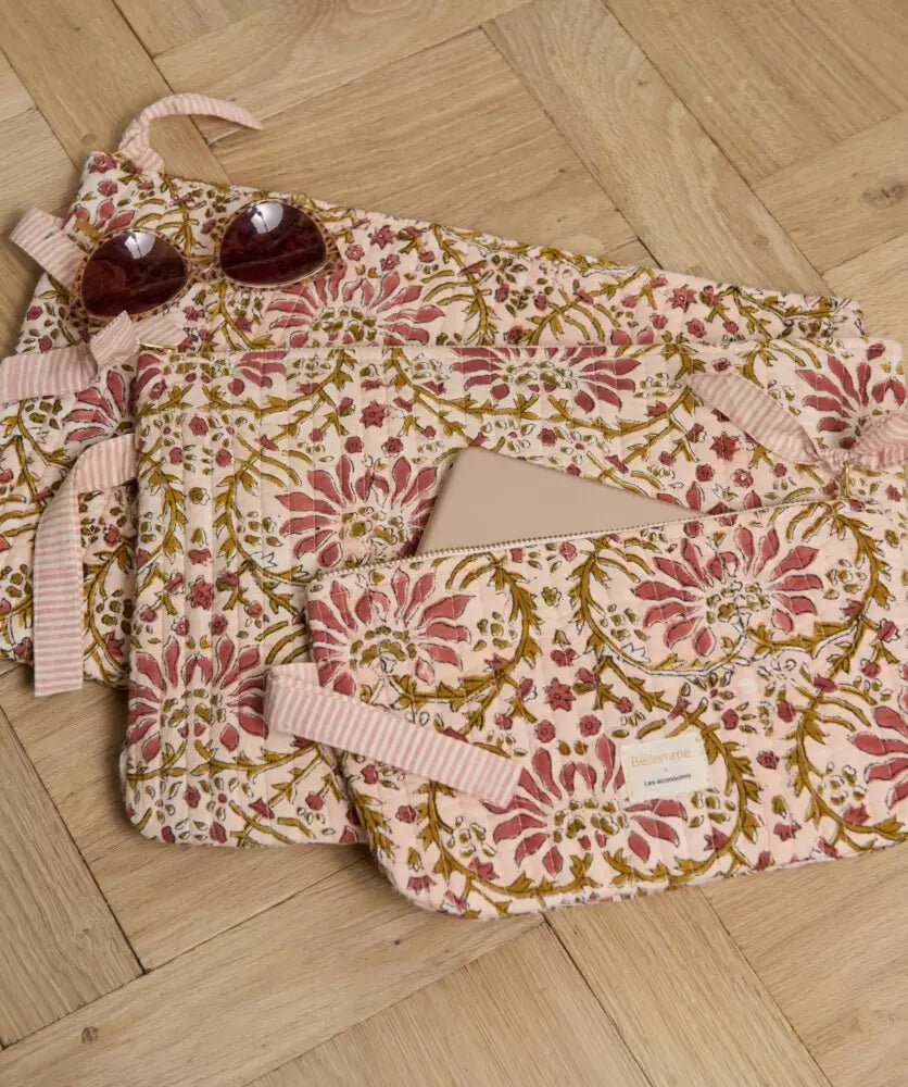 Pochette medium rhapsody rose poudré Bellemme