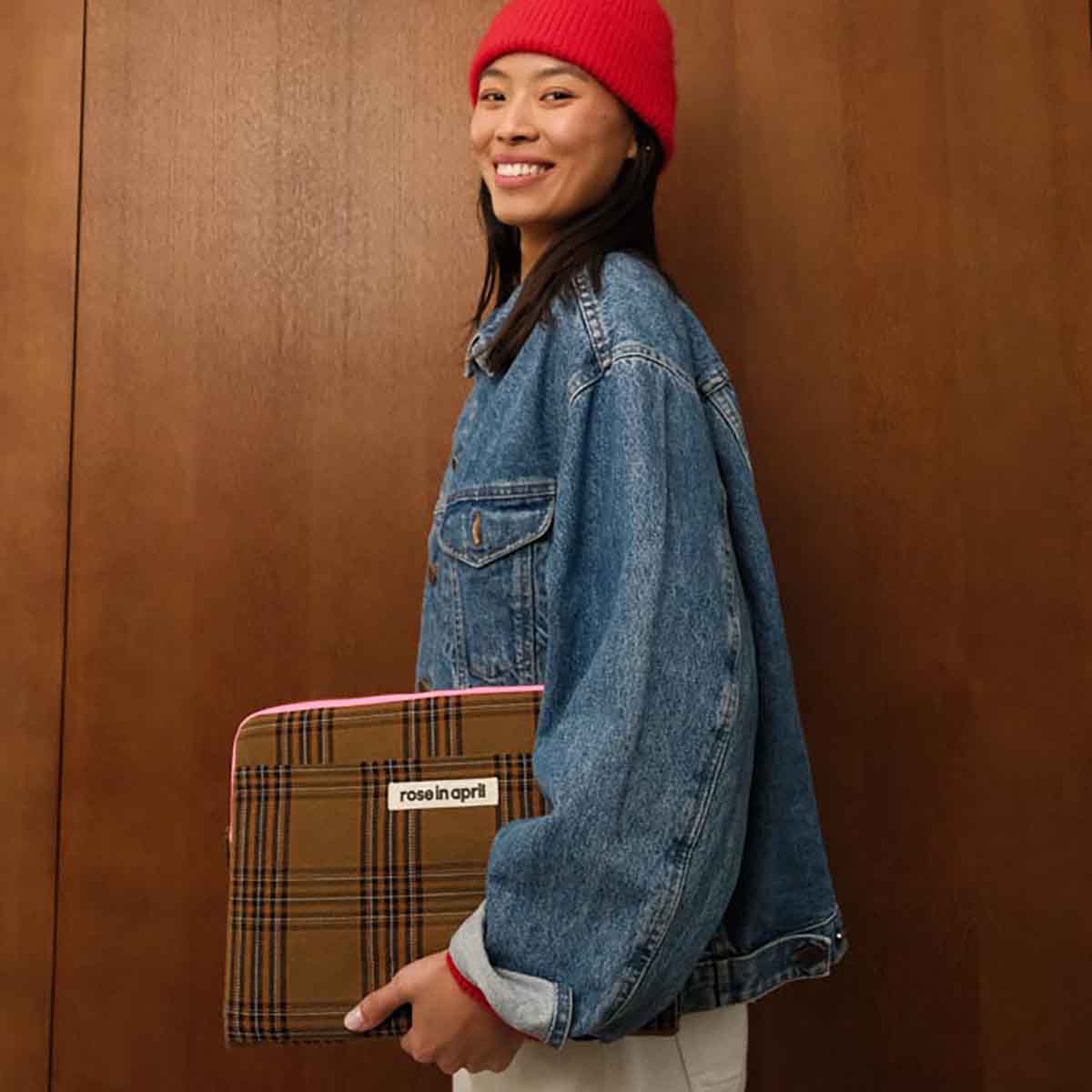 Pochette d'ordinateur motif tartan