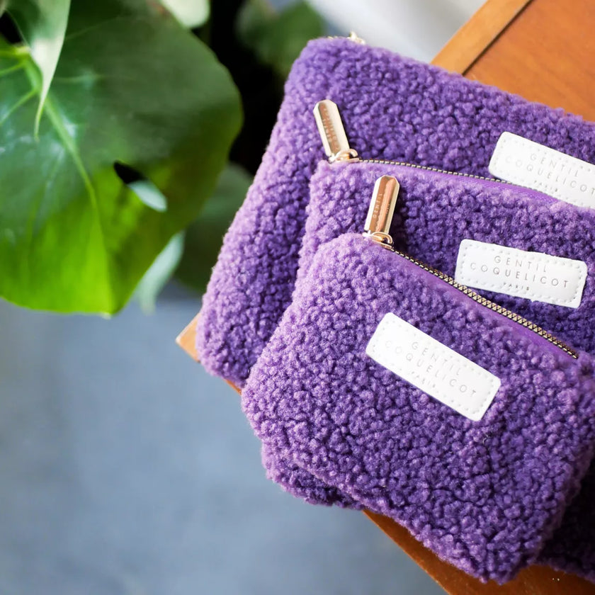 Pochettes sherpa violet