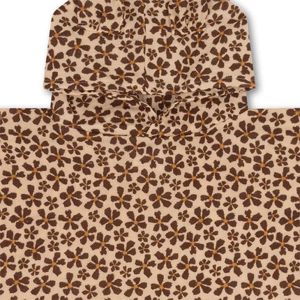 Poncho fleurs sauvage marron
