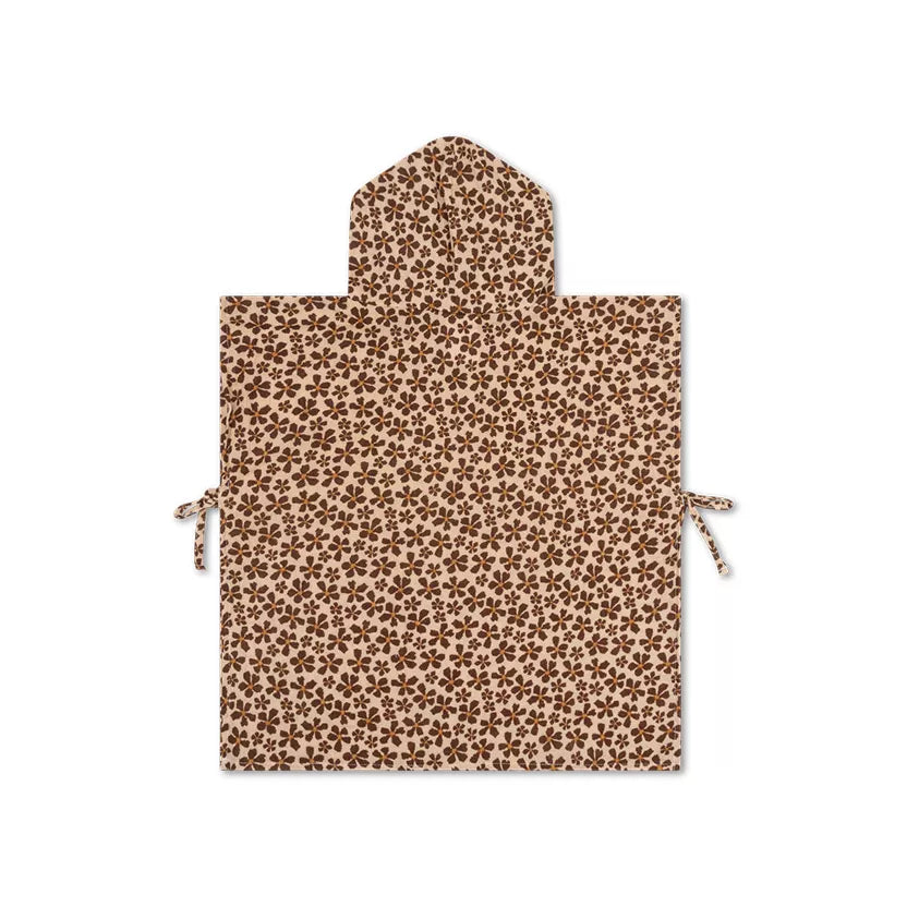 Poncho fleurs sauvage marron