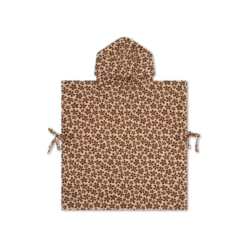 Poncho fleurs sauvage marron