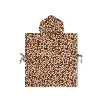 Poncho fleurs sauvage marron