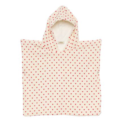 Poncho de bain coeurs rouge atelier wagram