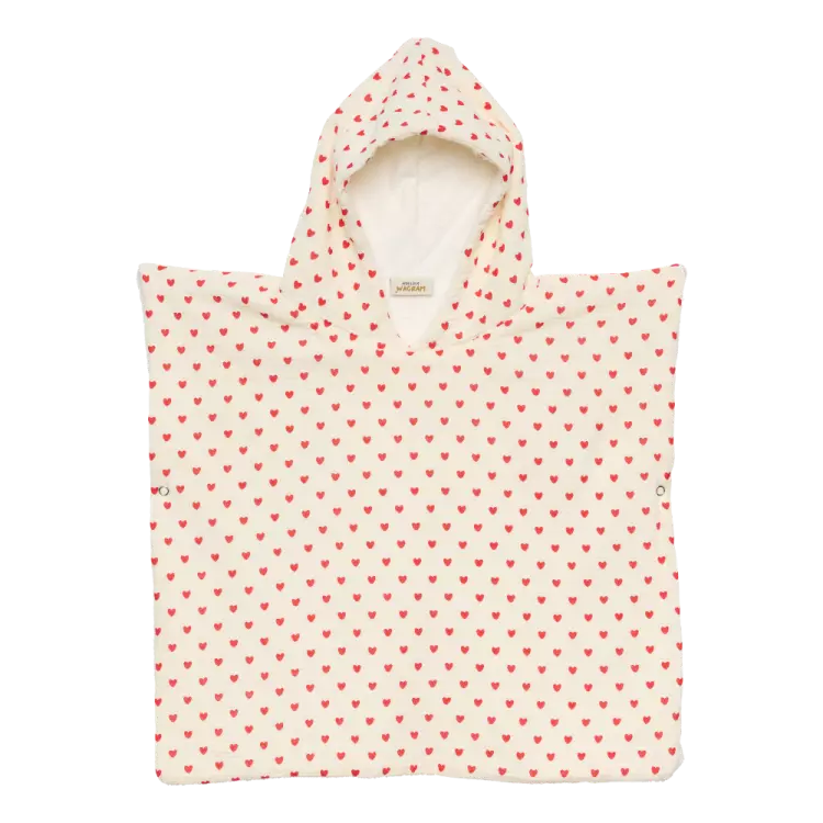 Poncho de bain coeurs rouge atelier wagram