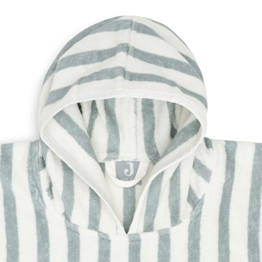 poncho de bain strip sea green