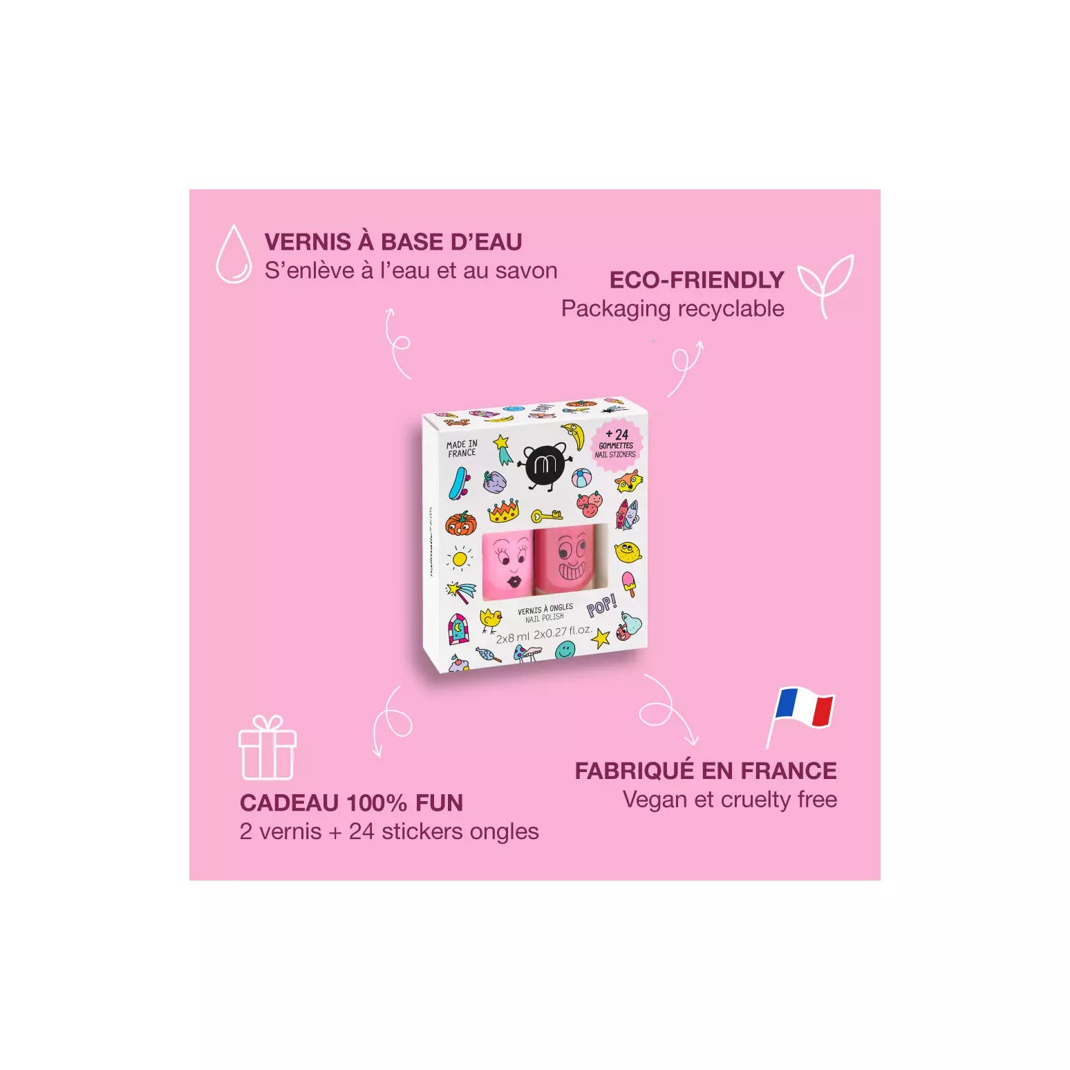 Coffret pop vernis et stickers nailmatic
