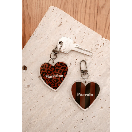 Porte clefs parrain et marraine mon petit léon