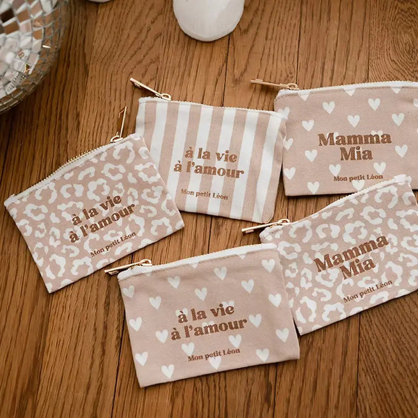 porte monnaie beige et nude