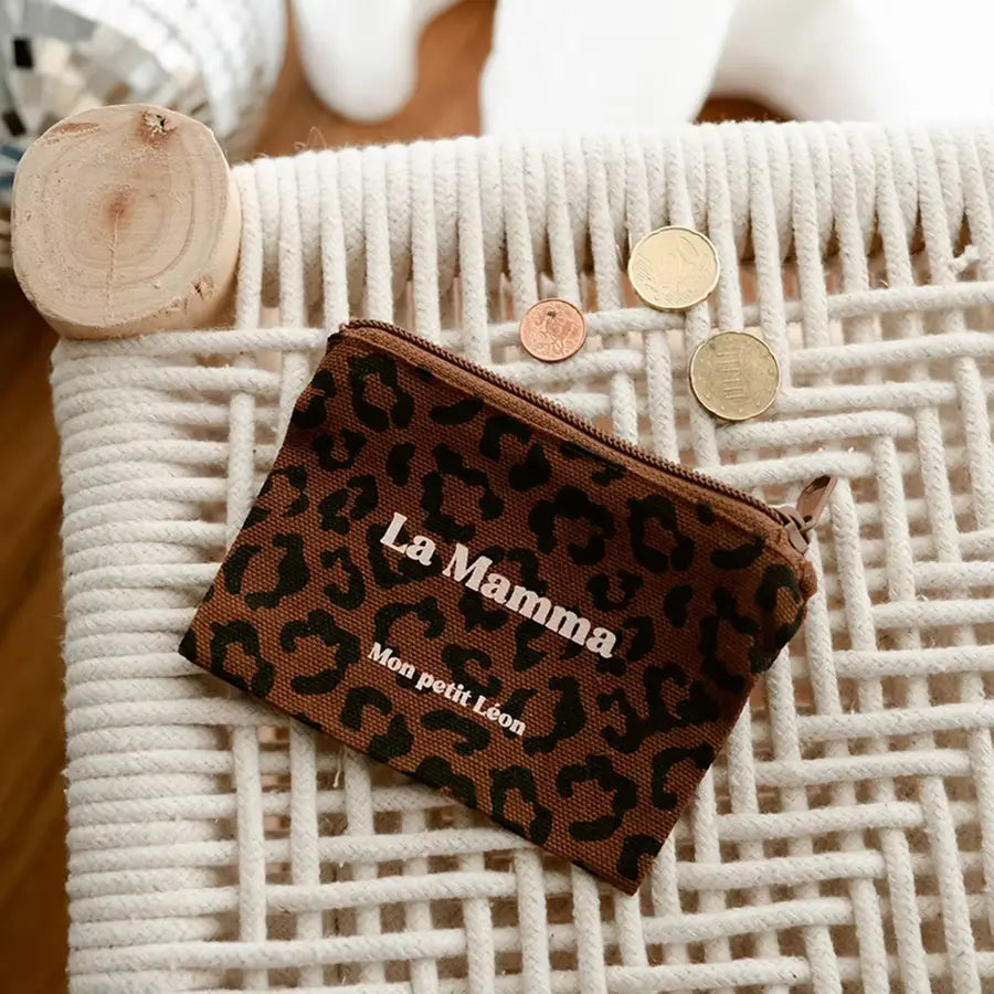 porte monnaie leopard marron la mamma