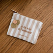 porte monnaie rayé beige et nude