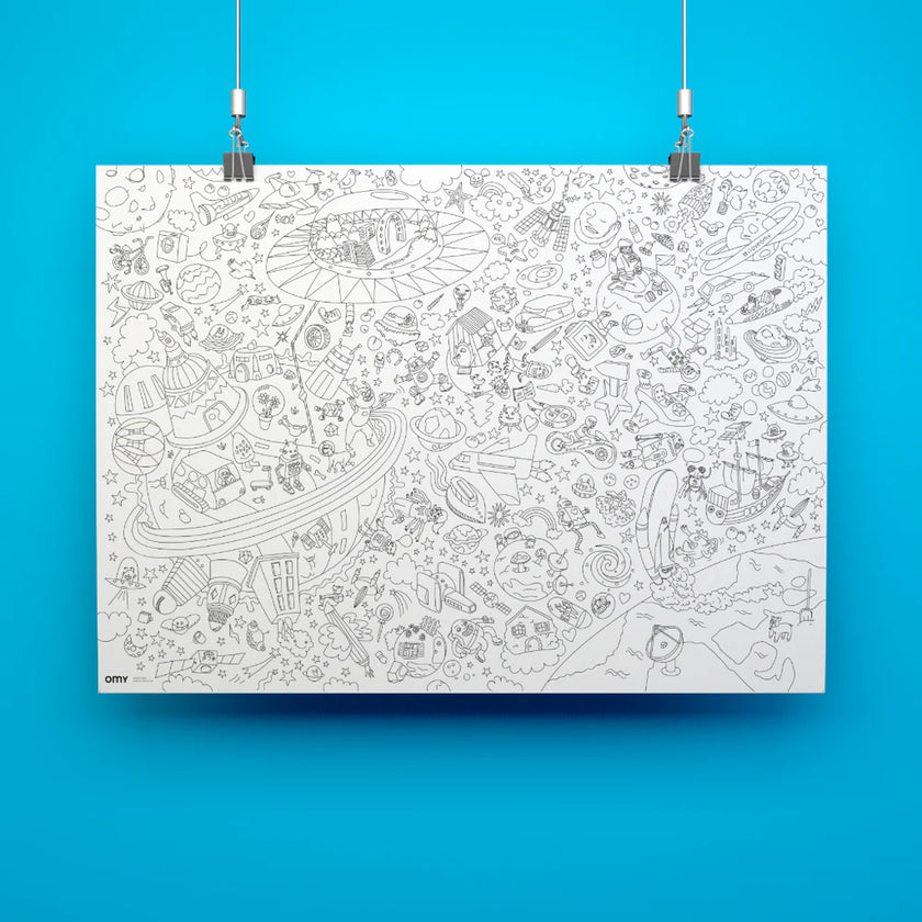 poster geant a colorier cosmos