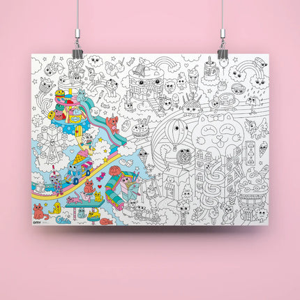 poster geant a colorier kawaii