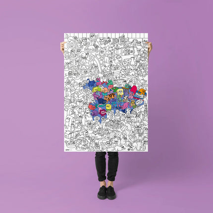 poster geant a colorier kitty