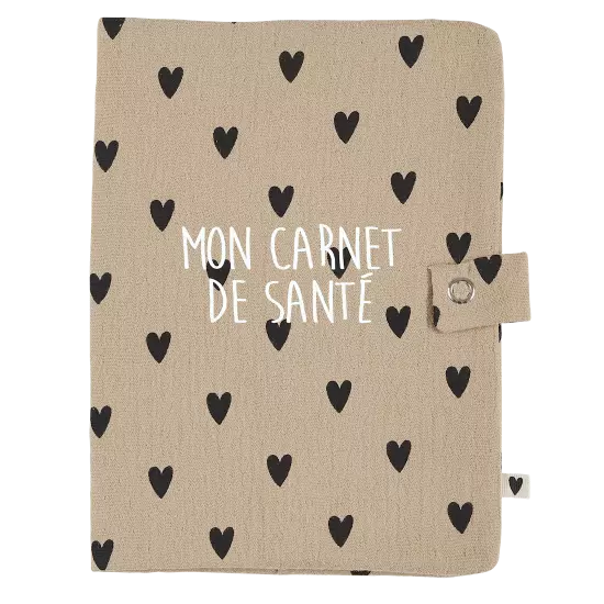 Protège carnet de santé gaze coeurs eige atelier