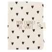Protège carnet de santé gaze coeurs ecru atelier