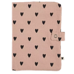 Protège carnet de santé gaze coeurs rose atelier