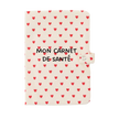 Protège carnet de santé gaze coeurs rouge atelier