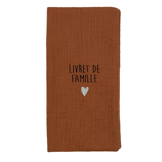 Protège livret de famille gaze caramel