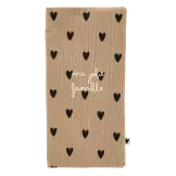 Livret de famille gaze coeur beige