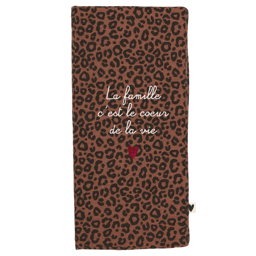 protège livret gaze leopard marron